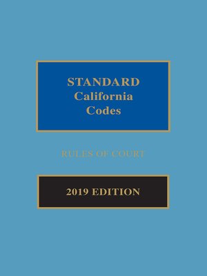 cover image of Standard California Codes: Rules of Court